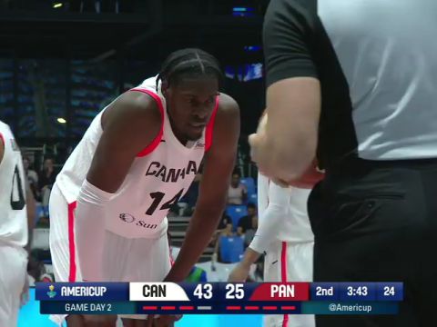 男篮美洲杯：加拿大vs巴拿马第2节英文原声回放