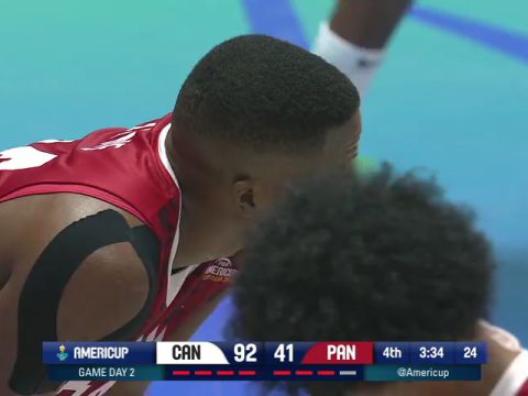 男篮美洲杯：加拿大vs巴拿马第4节英文原声回放