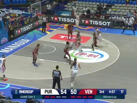 男篮美洲杯：波多黎各vs委内瑞拉第3节英文原声回放