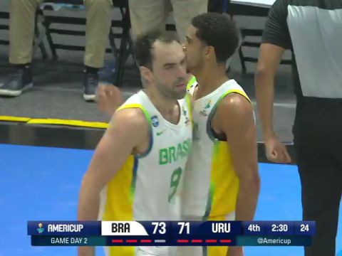 男篮美洲杯：巴西vs乌拉圭第4节英文原声回放