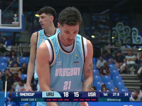 男篮美洲杯A组小组赛：乌拉圭vs美国英文原声全场回放