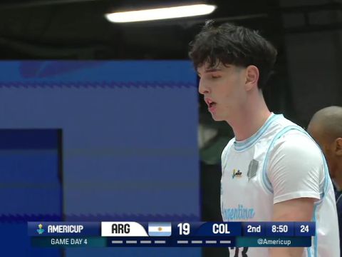 男篮美洲杯C组小组赛：阿根廷vs哥伦比亚第2节英文原声回放