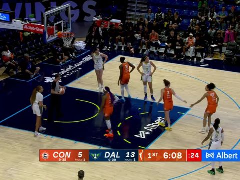 WNBA常规赛：康涅狄格阳光vs达拉斯飞翼第1节英文原声回放