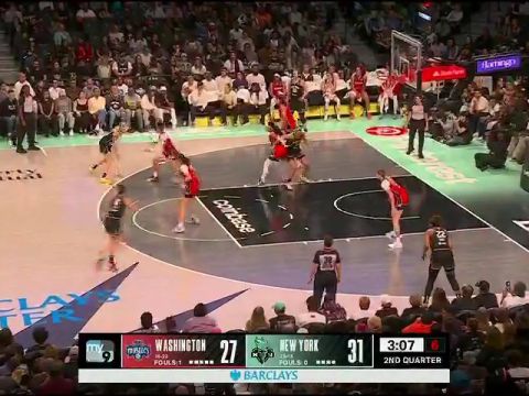 WNBA常规赛：华盛顿神秘人vs纽约自由人第2节中文解说回放