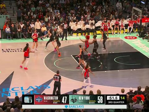 WNBA常规赛：华盛顿神秘人vs纽约自由人第3节英文原声回放