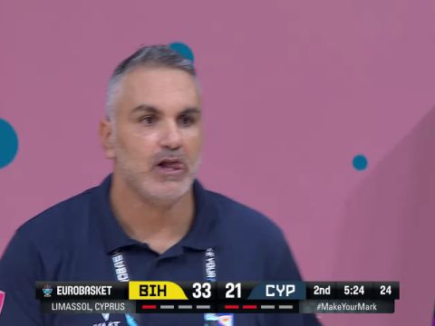 男篮欧洲杯：波黑vs塞浦路斯第2节英文原声回放