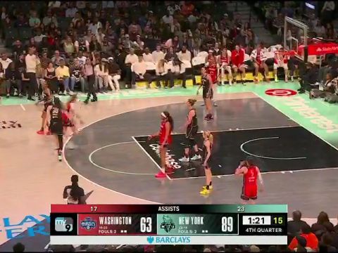 WNBA常规赛：华盛顿神秘人vs纽约自由人第4节中文解说回放