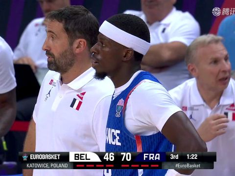 2025/26赛季男篮欧洲杯D组小组赛：比利时 VS 法国 全场回放