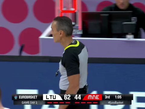 男篮欧洲杯B组小组赛：立陶宛vs黑山共和国第3节英文原声回放