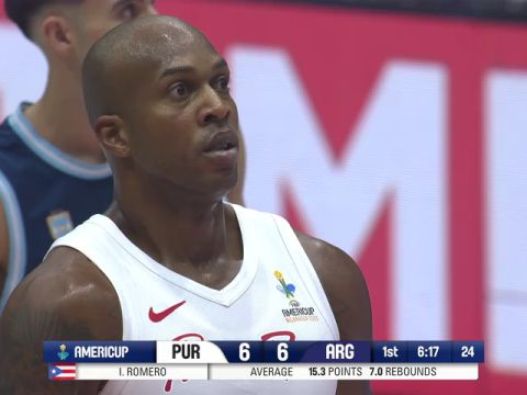 男篮美洲杯1/4决赛：波多黎各vs阿根廷英文原声全场回放