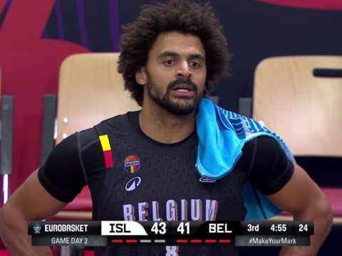 男篮欧洲杯D组小组赛：冰岛vs比利时英文原声全场回放