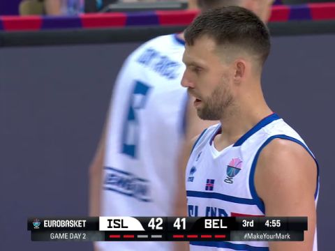 男篮欧洲杯D组小组赛：冰岛vs比利时第3节英文原声回放