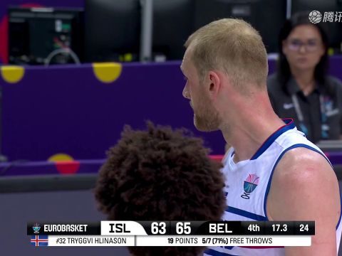 男篮欧洲杯D组小组赛：冰岛vs比利时中文解说全场回放
