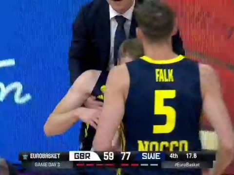 男篮欧洲杯B组小组赛：英国vs瑞典第4节英文原声回放