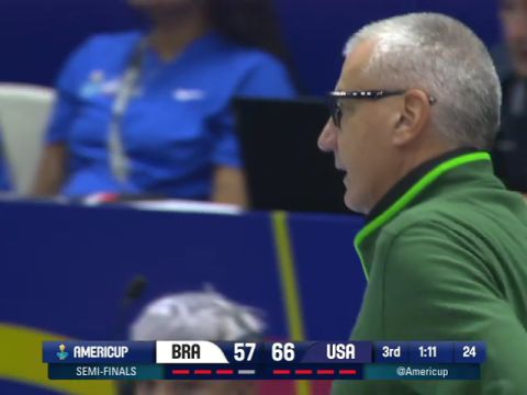 男篮美洲杯半决赛：巴西vs美国英文原声全场回放