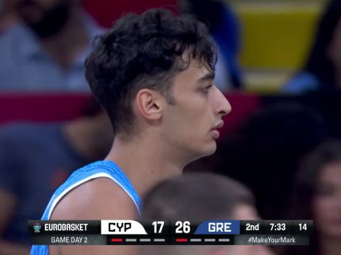 男篮欧洲杯C组小组赛：塞浦路斯vs希腊第2节中文解说回放