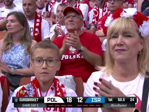男篮欧洲杯D组小组赛：波兰vs以色列第1节英文原声回放