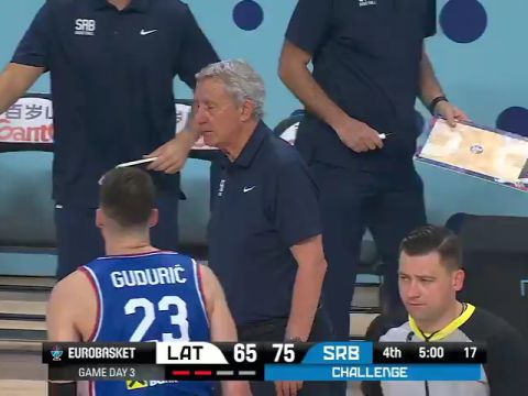 男篮欧洲杯A组小组赛：拉脱维亚vs塞尔维亚第4节中文解说回放