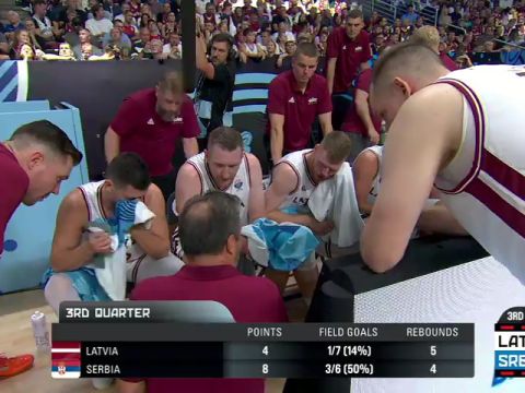 男篮欧洲杯A组小组赛：拉脱维亚vs塞尔维亚第3节中文解说回放