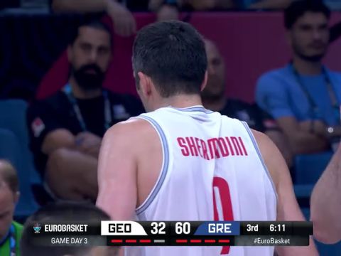 男篮欧洲杯C组小组赛：格鲁吉亚vs希腊第3节中文解说回放