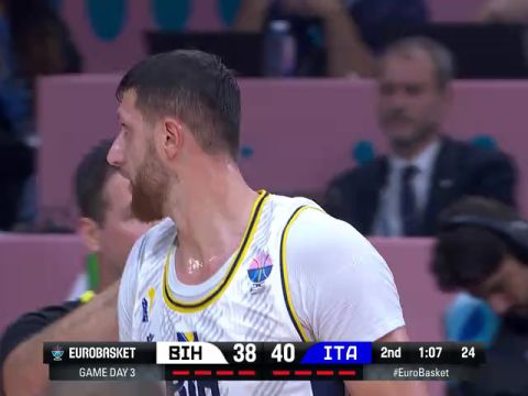 男篮欧洲杯C组小组赛：波黑vs意大利第2节中文解说回放