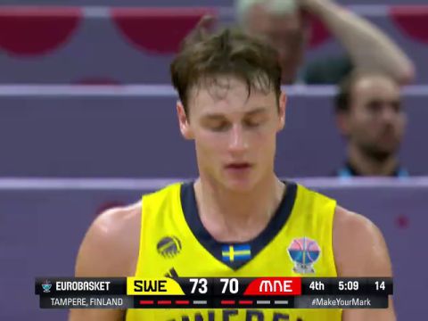 男篮欧洲杯B组小组赛：瑞典vs黑山共和国第4节中文解说回放