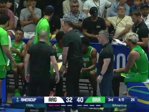 男篮美洲杯决赛：阿根廷vs巴西第3节英文原声回放