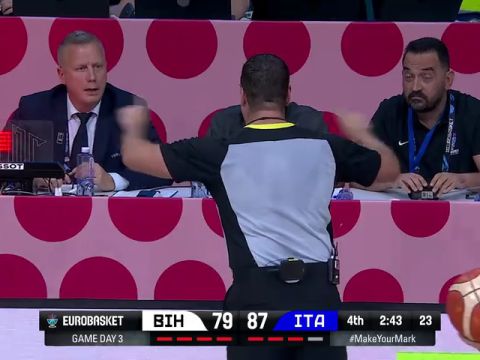 男篮欧洲杯C组小组赛：波黑vs意大利英文原声全场回放