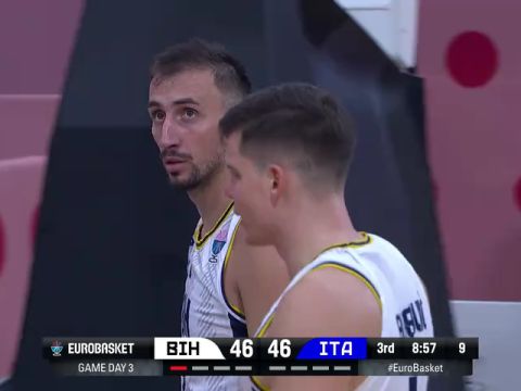 男篮欧洲杯C组小组赛：波黑vs意大利第3节中文解说回放