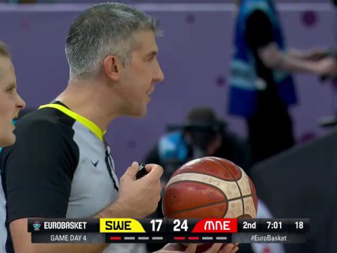 男篮欧洲杯B组小组赛：瑞典vs黑山共和国第2节中文解说回放