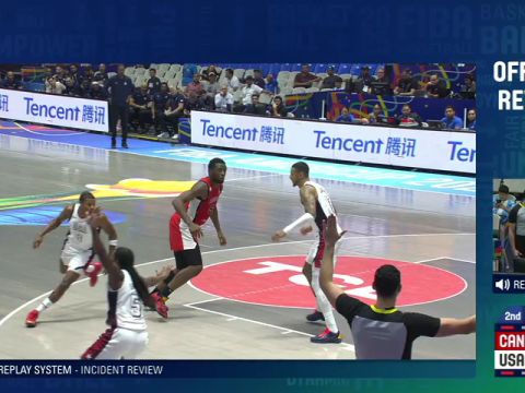 男篮美洲杯季军赛：加拿大vs美国第2节英文原声回放