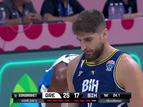 男篮欧洲杯：希腊vs波黑第1节中文解说回放