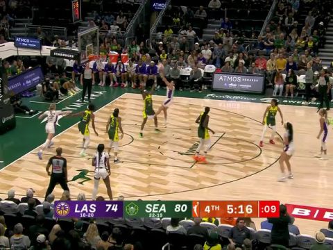 WNBA常规赛：洛杉矶火花vs西雅图风暴英文原声全场回放