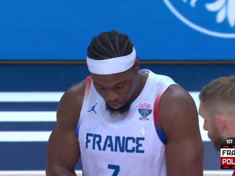 男篮欧洲杯：法国vs波兰第1节英文原声回放