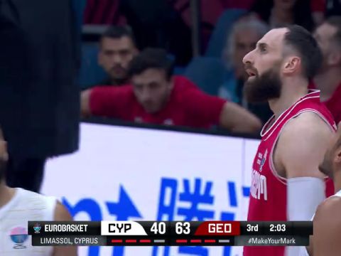 男篮欧洲杯：塞浦路斯vs格鲁吉亚第3节英文原声回放