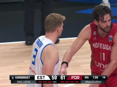 男篮欧洲杯：爱沙尼亚vs葡萄牙英文原声全场回放