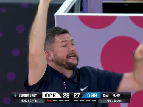 男篮欧洲杯：黑山共和国vs英国第2节中文解说回放