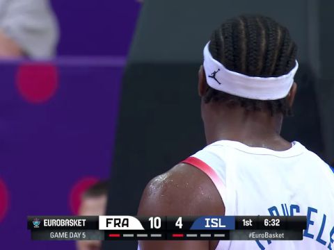 男篮欧洲杯：法国vs冰岛英文原声全场回放