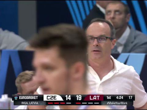 男篮欧洲杯：捷克vs拉脱维亚第1节英文原声回放