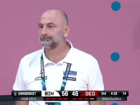 男篮欧洲杯：波斯尼亚和黑塞哥维那vs格鲁吉亚第3节中文解说回放