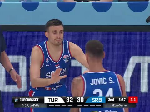 男篮欧洲杯：土耳其vs塞尔维亚第2节英文原声回放