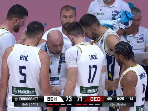 男篮欧洲杯：波斯尼亚和黑塞哥维那vs格鲁吉亚第4节中文解说回放