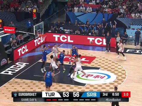 男篮欧洲杯：土耳其vs塞尔维亚第3节英文原声回放