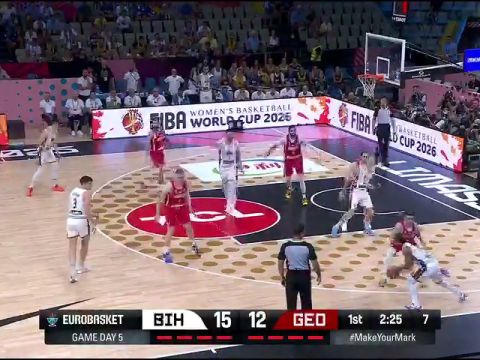 男篮欧洲杯：波斯尼亚和黑塞哥维那vs格鲁吉亚英文原声全场回放