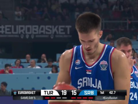 男篮欧洲杯：土耳其vs塞尔维亚第1节英文原声回放