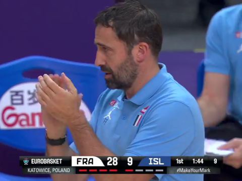 男篮欧洲杯：法国vs冰岛第1节中文解说回放