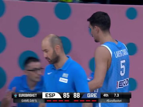 男篮欧洲杯：西班牙vs希腊第4节中文解说回放