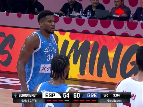 男篮欧洲杯：西班牙vs希腊第3节英文原声回放
