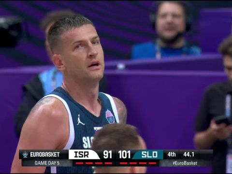 男篮欧洲杯：以色列vs斯洛文尼亚第4节英文原声回放