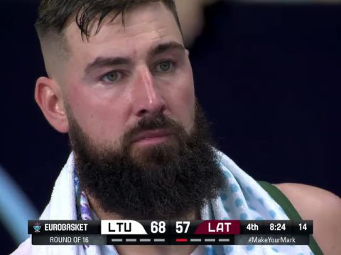 男篮欧洲杯16强赛：立陶宛vs拉脱维亚第4节中文解说回放